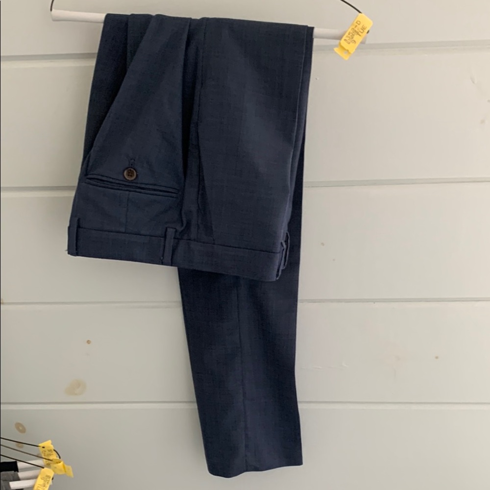 Crewcuts Dark Blue Ludlow Stretch Wool Dress Pants